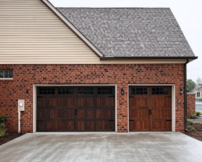 Custom wood carriage-style garage doors in Nevada, TX